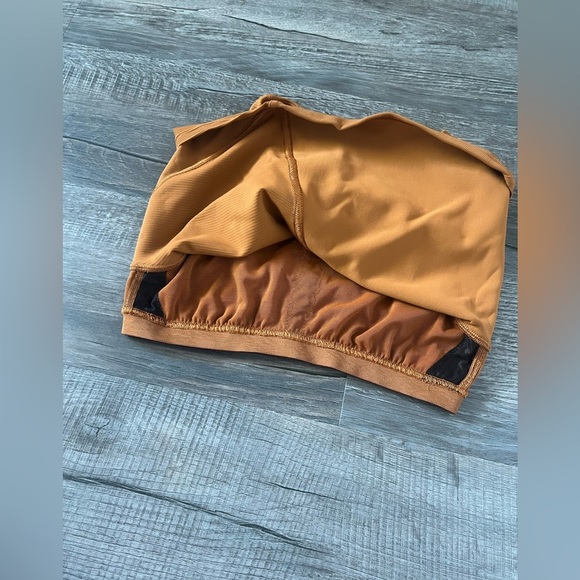 Lululemon Ribbed Asymmetrical Yoga Tank Top Butternut Brown 8 Support Gym Run - Picture 7 of 8